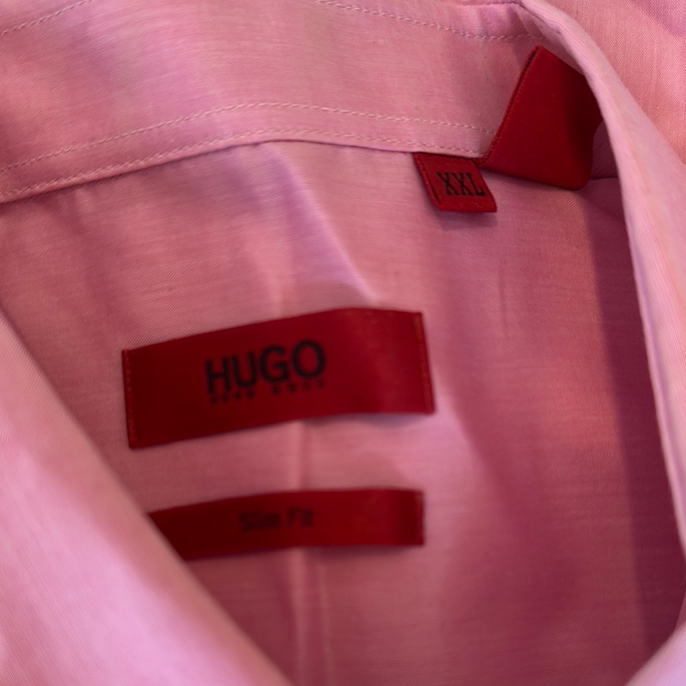 HUGO Light Pink Slim Fit Shirt XXL. Very light & fresh